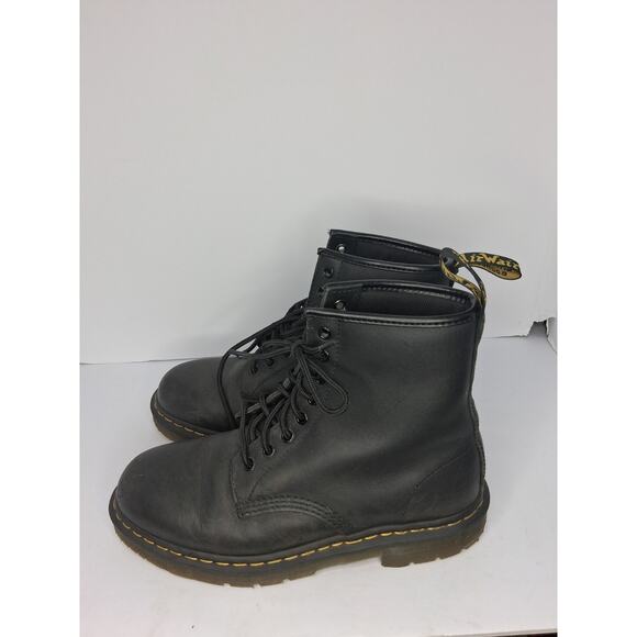 Dr Martens 1460 Black Leather Boots Mens 10 AirWair Lace Up Combat EU43 Shoe main image 8